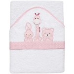 InterBaby Osuška froté 100x100 kamarádi bílá/růžová – Zboží Dáma