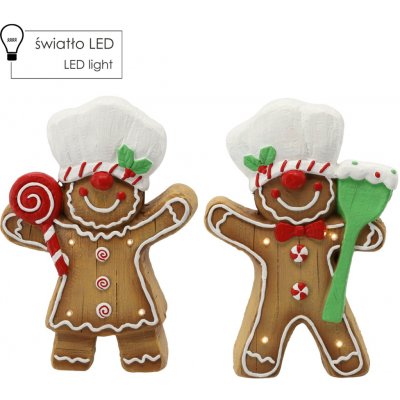 Pro-Tech shop Vánoční LED figurka perníkový chlapeček nebo dívenka 25x9,5x35,5cm 69843 – Hledejceny.cz