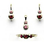 Čištín sada zlatých šperků 1122 NK P T/zirkony rubín žluté zlato 13790 – Zboží Dáma
