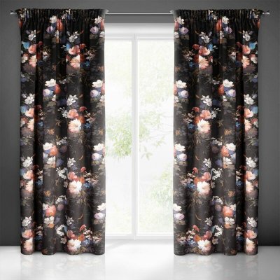 HOTOVÝ ZÁVĚS KAREN NA PÁSCE 140X270 CM ČERNÁ – Sleviste.cz