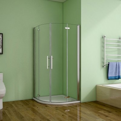H K Čtvrtkruhový sprchový kout MELODY S4 80 cm s dvoukřídlými dveřmi včetně sprchové vaničky z litého mramoru