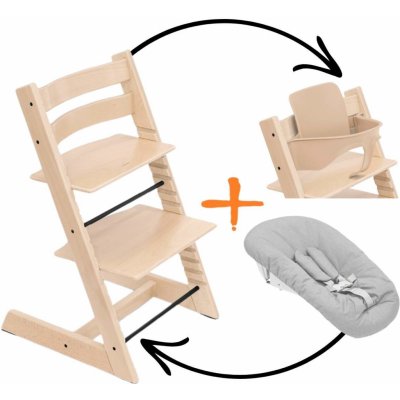 Stokke Tripp Trapp Bundle Natural + Newborn set Grey – Zbozi.Blesk.cz