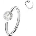 Šperky4U piercing do nosu ucha kruh se zirkonem N0024-C – Zboží Dáma