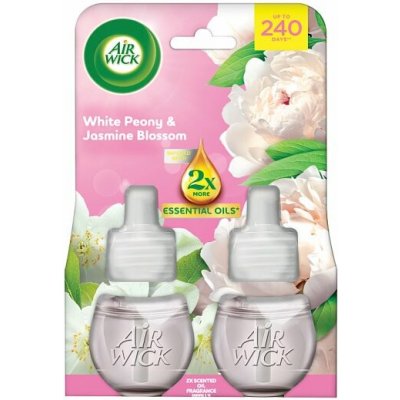 Air Wick Tekutá náplň Essential Oils do elektrického přístroje Pivoňka a jasmínový květ DUO 2 ks – Zboží Dáma