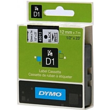 Dymo originální páska do tiskárny štítků 12mm x 7m / černý tisk / bílý podklad / D1 (S0720530)