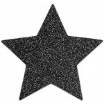 Bijoux Indiscrets Třpytivé samolepky na bradavky Bijoux Indiscrets Flash Star, černé – Zboží Mobilmania