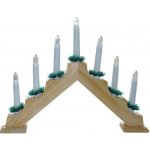 M.A.T. svícen vánoční el. 7 svíček jehlan dřev.přírodní do zásuvky – Zboží Dáma