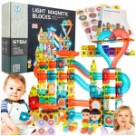 KIK KX5144_1 Magnetická kuličková dráha svítící 202 ks – Zboží Mobilmania