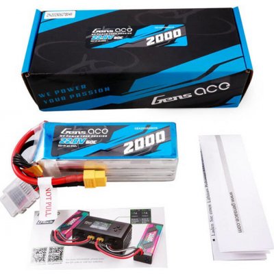 Gens ace 2000mAh 22,8V 60C 6S1P vysokonapěťový Lipo Battery Pack s XT60 konektorem – Sleviste.cz