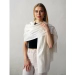 Kašmírská vlněná šála vyšívaná hedvábím smetanová – Sleviste.cz