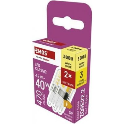 Emos LED žárovka Classic JC G9 4,2 W 40 W 470 lm t – Hledejceny.cz