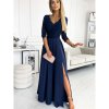 Dámské šaty Amber dámské šaty s výstřihem 309-6 tmavě modré