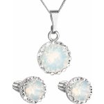 Swarovski sada s krystaly náušnice řetízek a přívěšek bílé opálové kulaté 39352.7 – Zboží Mobilmania