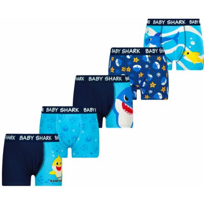 Frogies chlapecké boxerky Baby Shark 5 Pack modrá světle modrá krémová – Zboží Mobilmania