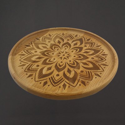 AMADEA Podnos kulatý gravír mandala délka 30cm – Sleviste.cz
