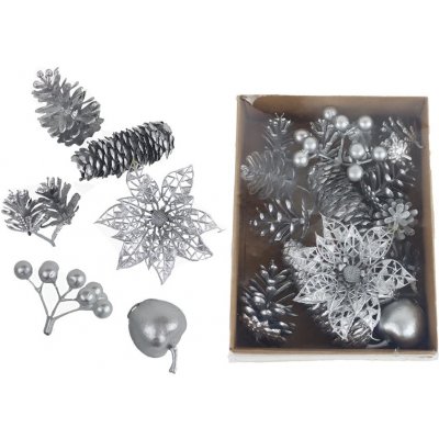 MOREX, s.r.o. Vánoční přízdoby stříbrné 10 ks – Zboží Mobilmania
