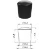 Vnější PVC krytka ø 31,8 x 35 mm, otvor 25 mm, černá