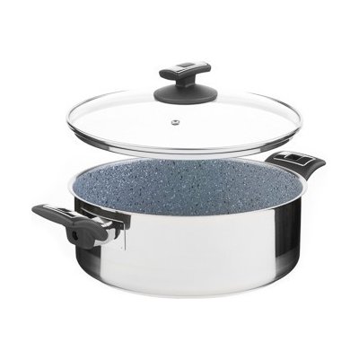 KOLIMAX Kastrol CERAMMAX PRO COMFORT s poklicí, průměr 26 cm, objem 4.5 l, keramický povrch šedý granit – Zbozi.Blesk.cz
