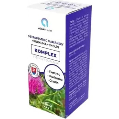 ADAMPharm Ostropestrec Mariánský+kurkuma+cholin 60 kapslí – Hledejceny.cz