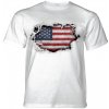 Pánské Tričko Pánské batikované triko The Mountain Tear Thru Flag bílé