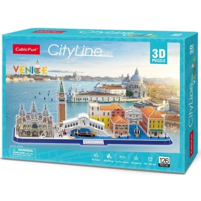 CubicFun 3D puzzle CityLine panorama:Benátky 126 ks – Zboží Mobilmania