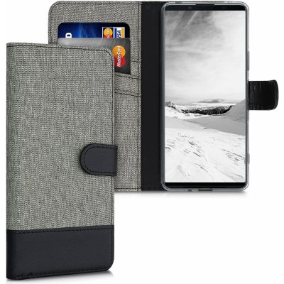 Pouzdro KWmobile Canvas Wallet Sony Xperia 1 III šedé – Zboží Mobilmania