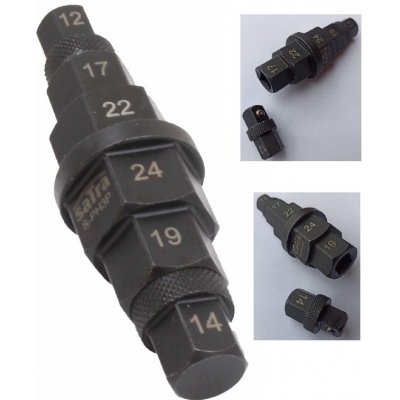 Klíč IMBUS stupňovitý 3/8" na demontáž osy motocyklu, 6hranný, 12-24 mm - SATRA S-7DSG – Zboží Dáma