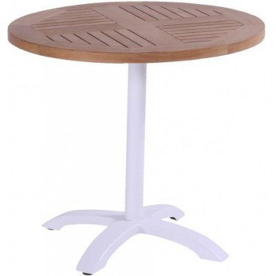 Folding Bistro zahradní stůl Hartman s teakovou deskou r. 70cm Royal White – Hledejceny.cz