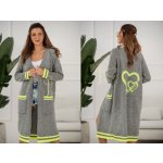 Fashionweek Unikátní luxusní dlouhý pletený kabát svetr SERCA šedý – Zboží Mobilmania