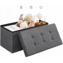 SONGMICS Úložný sedací box čalouněný skládací 76 cm šedý