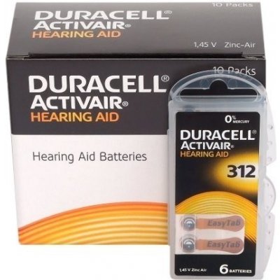 Duracell Activair DA 312 baterie do naslouchátka 6ks 4043752174748 – Hledejceny.cz