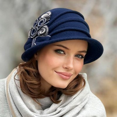 Krumlovanka dámský zimní klobouk W-0124/161S modrý – Zboží Mobilmania