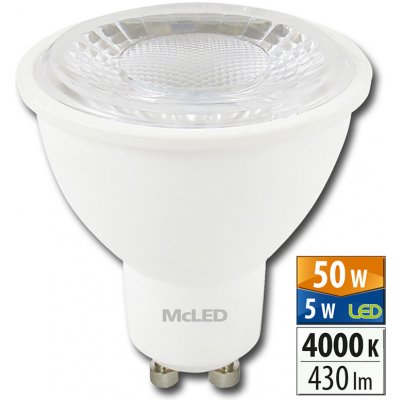 McLED LED žárovka 5W 430lm 4000K Denní bílá 60° GU10