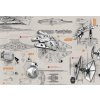 Komar 8-493 Obrazová fototapeta Star Wars vesmírná loď Blueprints rozměry 368 x 254 cm