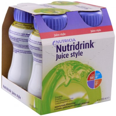 NUTRIDRINK JUICE STYLE S PŘÍCHUTÍ JABLEČNOU POR SOL 4X200ML