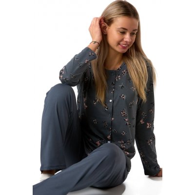 Dámské bavlněné tmavě šedé s motýlky celopropínací 1B2323 šedá M – Hledejceny.cz