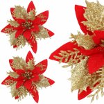 SPRINGOS Vánoční hvězda s klipem 13x13 cm zlato-červená CA0729-XG – Zboží Mobilmania