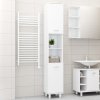 Koupelnový nábytek Nábytek XL Koupelnová skříňka bílá lesklá 30x30x179 cm kompozitní dřevo