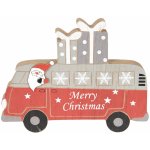 Clayre & Eef Dřevěná vánoční dekorace Santa Claus v autobusu 22*17*2 cm – Hledejceny.cz