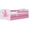 Postel Kocot Kids Babydreams princezna na koni růžová se šuplíky s matrací