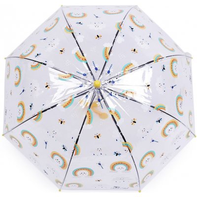 Dětský průhledný vystřelovací deštník žlutá duha – Zboží Mobilmania