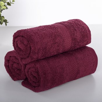 XPOSE Froté ručník VERONA 3ks - bordó 30 x 50 cm