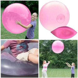 Kids World Gumová koule Bubble Ball 2v1 120 cm růžová