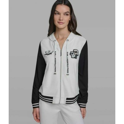 Karl Lagerfeld dámská mikina DUO PATCH bílá – Zbozi.Blesk.cz