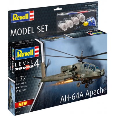 Revell AH-64A Apache ModelSet vrtulník 63824 1:72 – Zboží Dáma