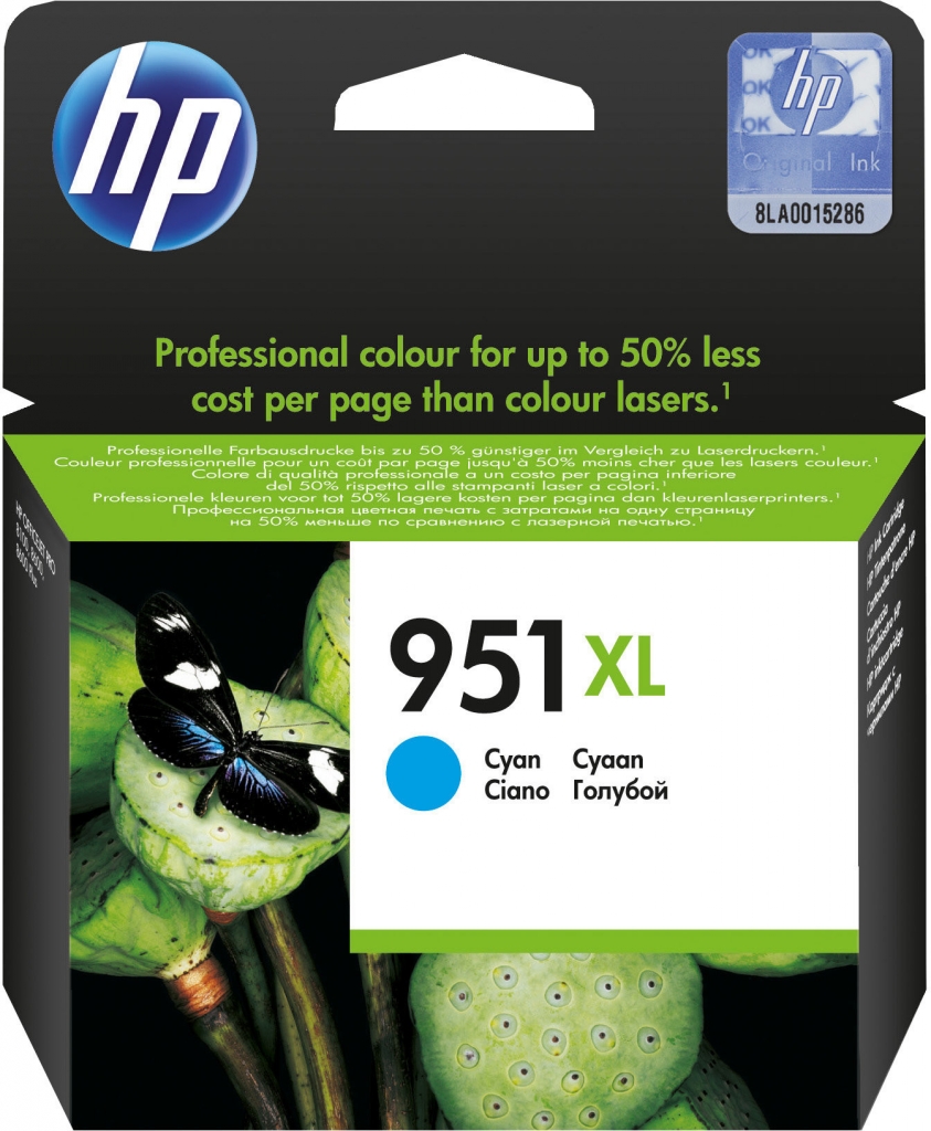 HP 951XL originální inkoustová kazeta azurová CN046AE