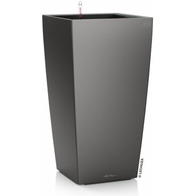 Lechuza Květináč Cubico Premium 22 antracitová metalický 22 x 22 x 41 cm – Hledejceny.cz