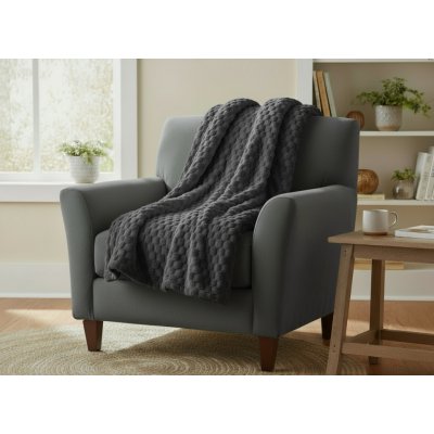 Mybesthome přehoz na křeslo sedačku FLANELA tmavě šedá 70 x 160 cm – Zboží Dáma