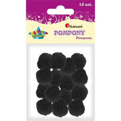Titanum Bambulky pompony černé 18 mm 15 ks – Hledejceny.cz