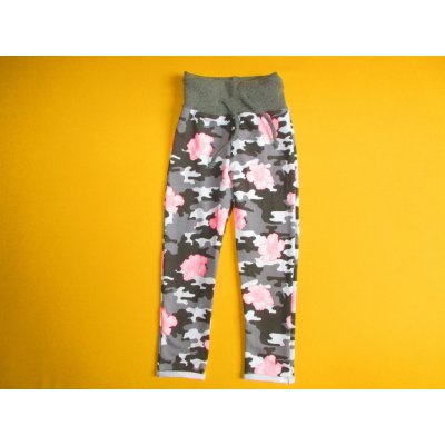 Arex dívčí volnočasové kalhoty 2 šedá+růžová